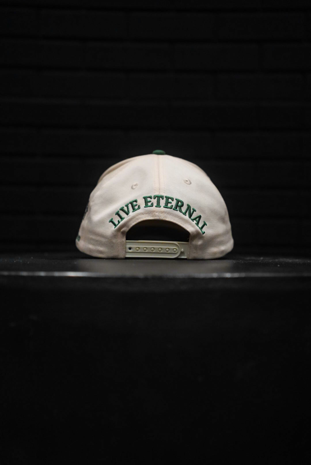 AXIOS — DIE DAILY / LIVE ETERNAL · cream/green suede · 1 Corinthians 15:31