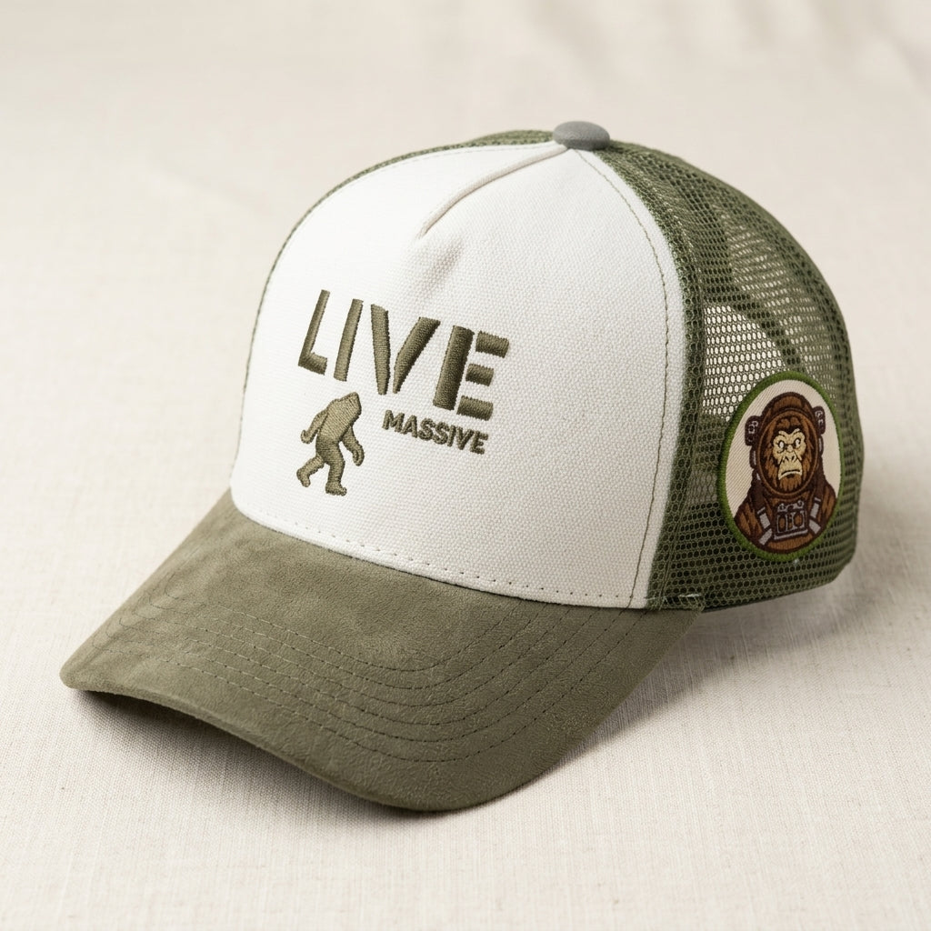 Live Massive A-Frame Hat - Olive (front)