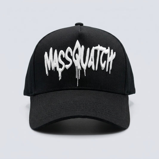 Massquatch embroidered A-frame hat - Black - front