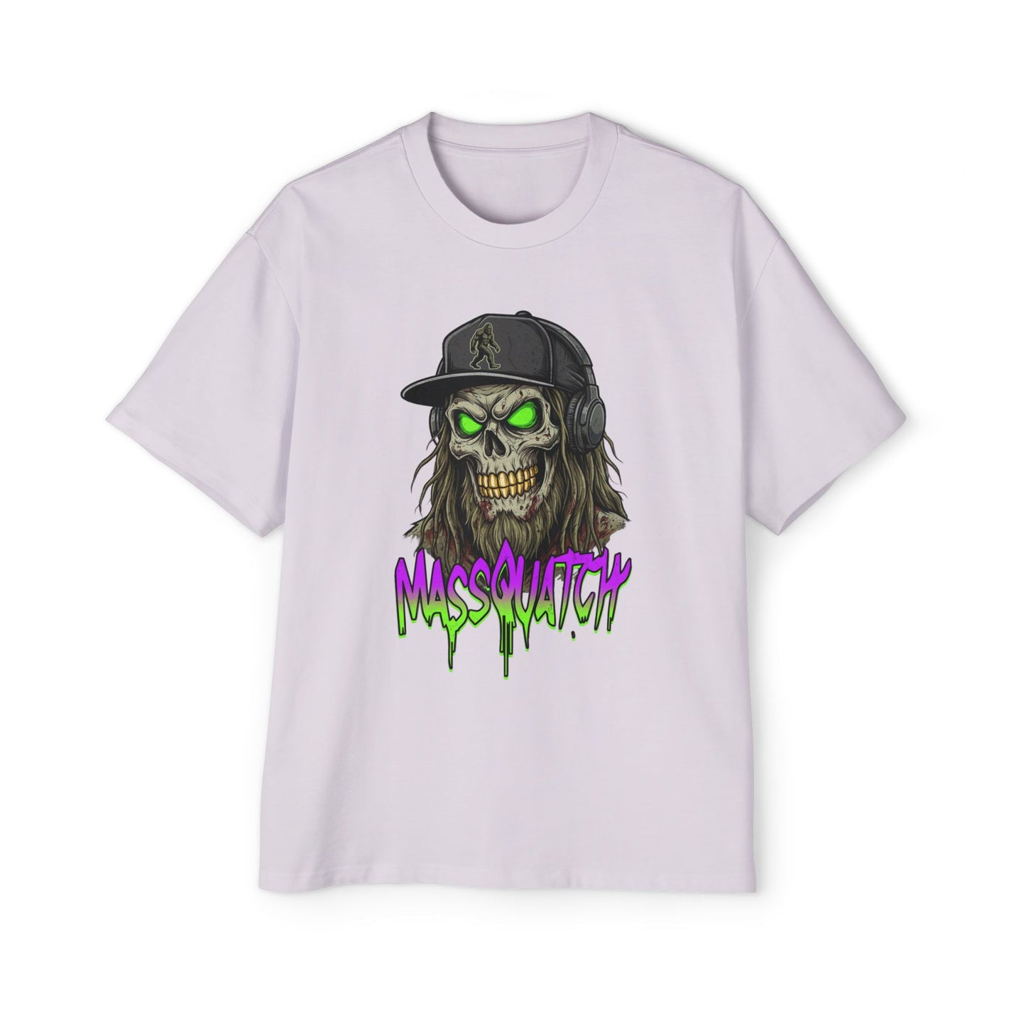 Massquatch Skull Tee — Neon Horror Graphic T-Shirt