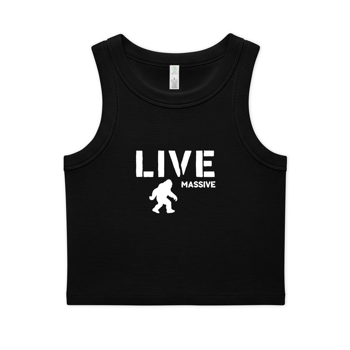 Live Massive Ribbed Crop Tank — Black, photo 3