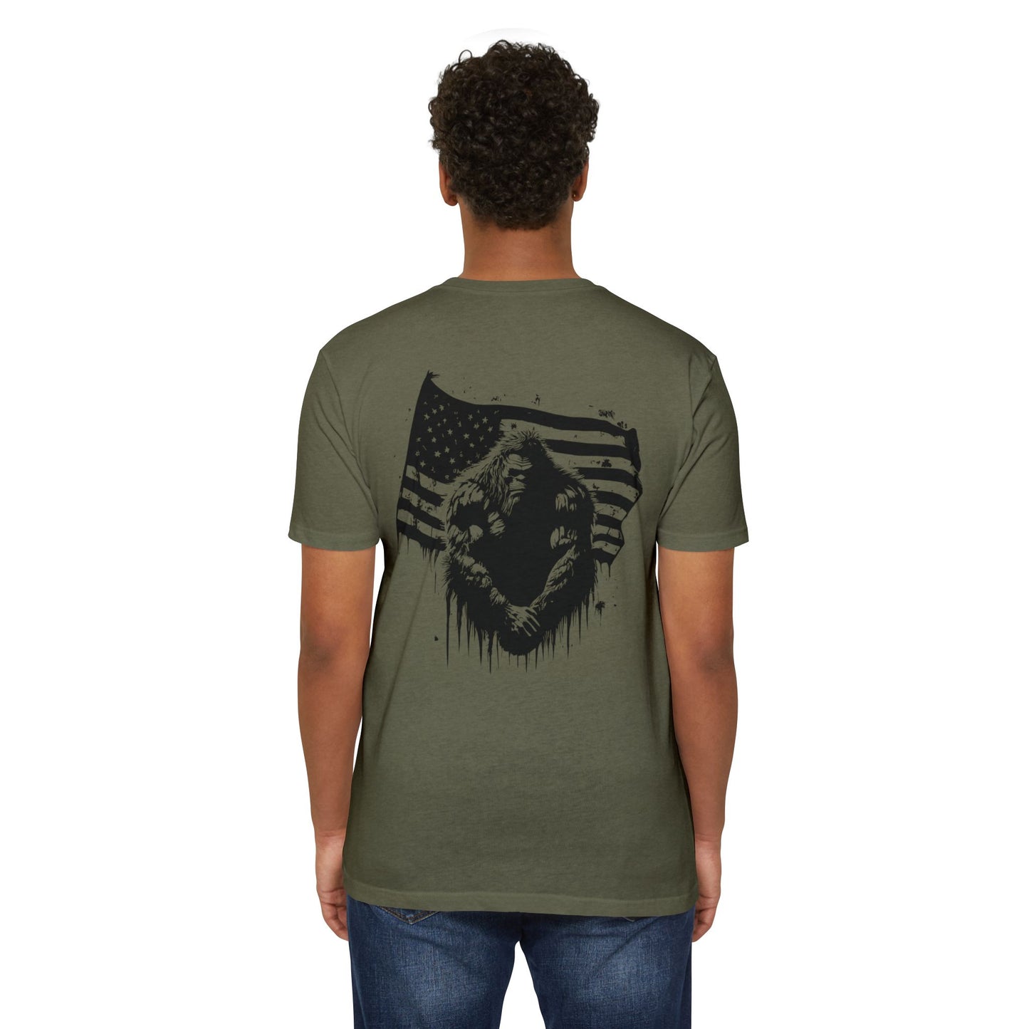 Massquatch Army Flag Graphic Tee - Unisex CVC Jersey Tee