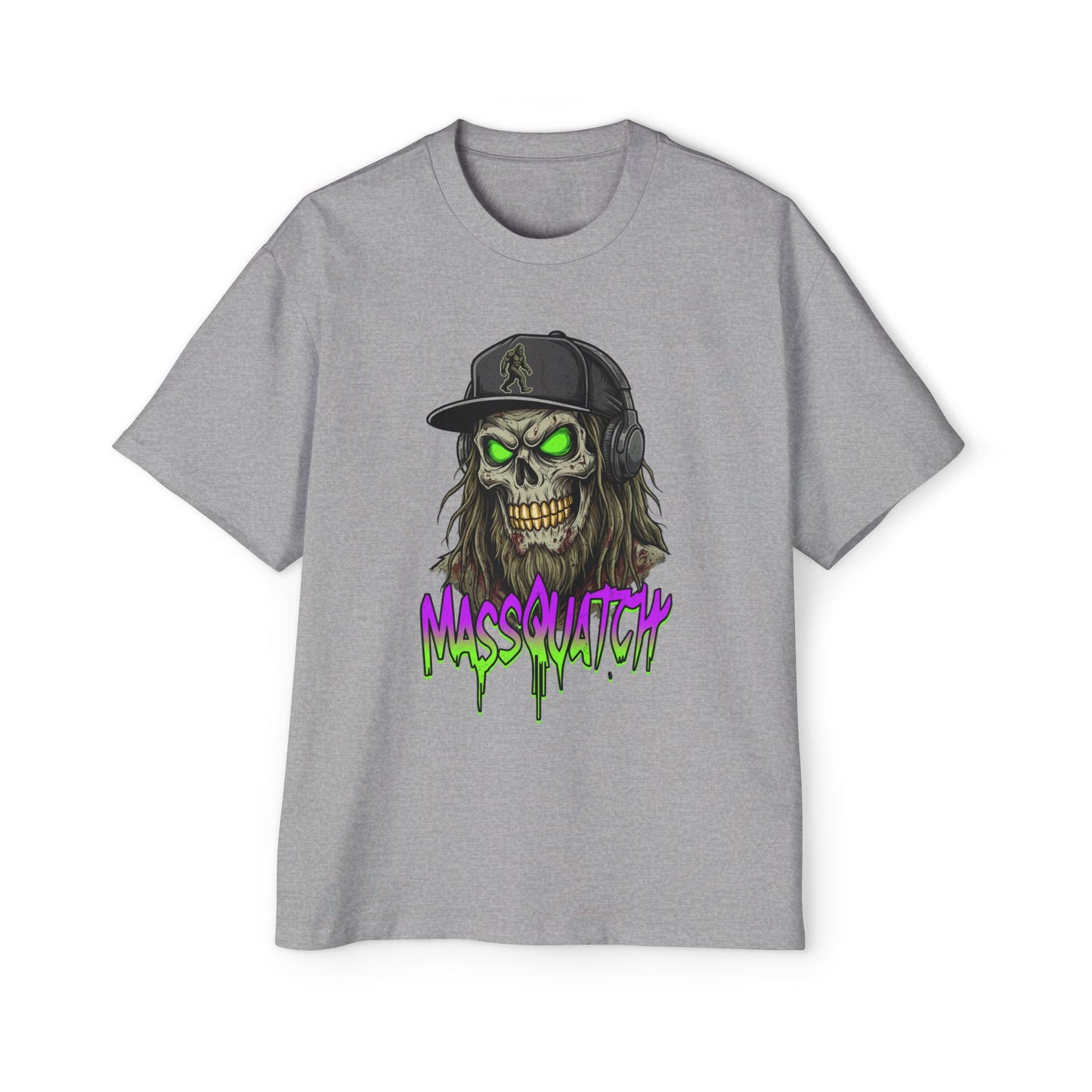 Massquatch Skull Tee — Neon Horror Graphic T-Shirt