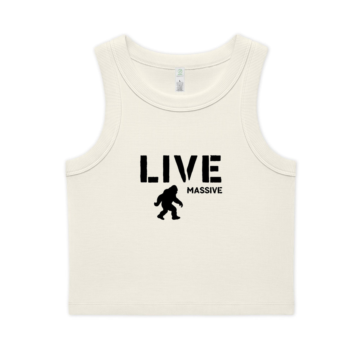 Live Massive Ribbed Crop Tank — Ecru, photo 3