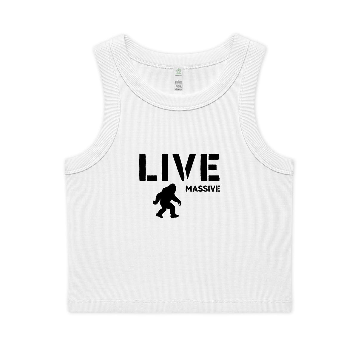 Live Massive Ribbed Crop Tank — White, photo 3
