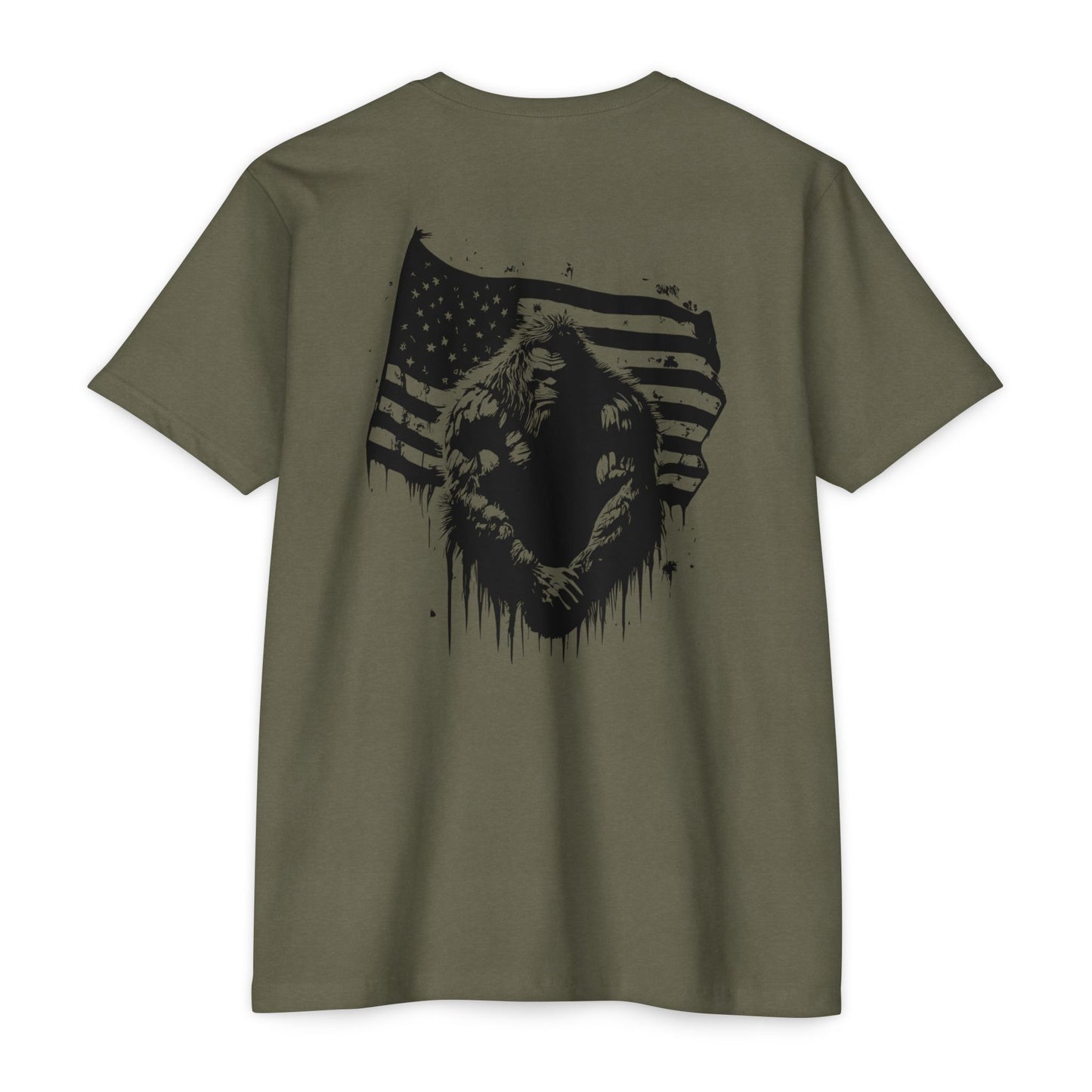 Massquatch Army Flag Graphic Tee - Unisex CVC Jersey Tee