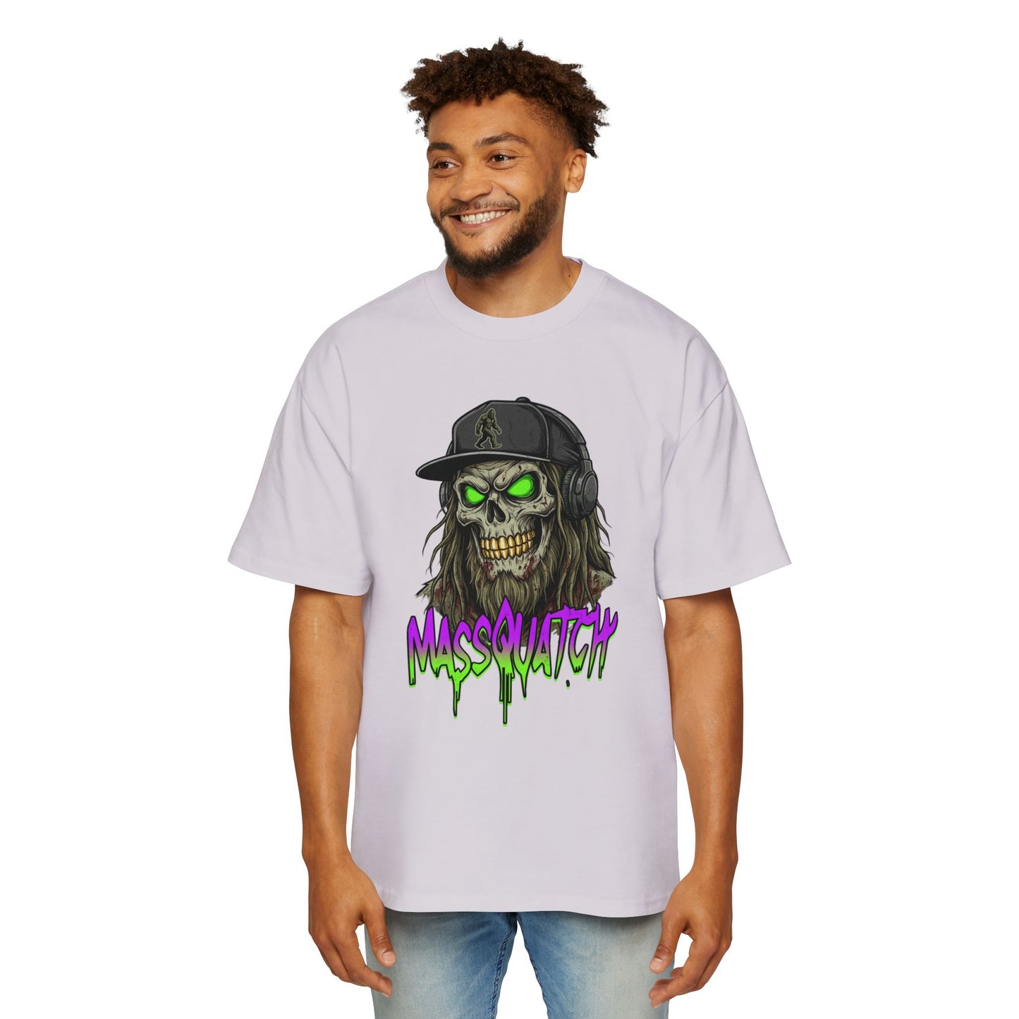Massquatch Skull Tee — Neon Horror Graphic T-Shirt