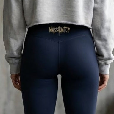 Massquatch Women’s Leggings - Dark Navy - Gold Tag