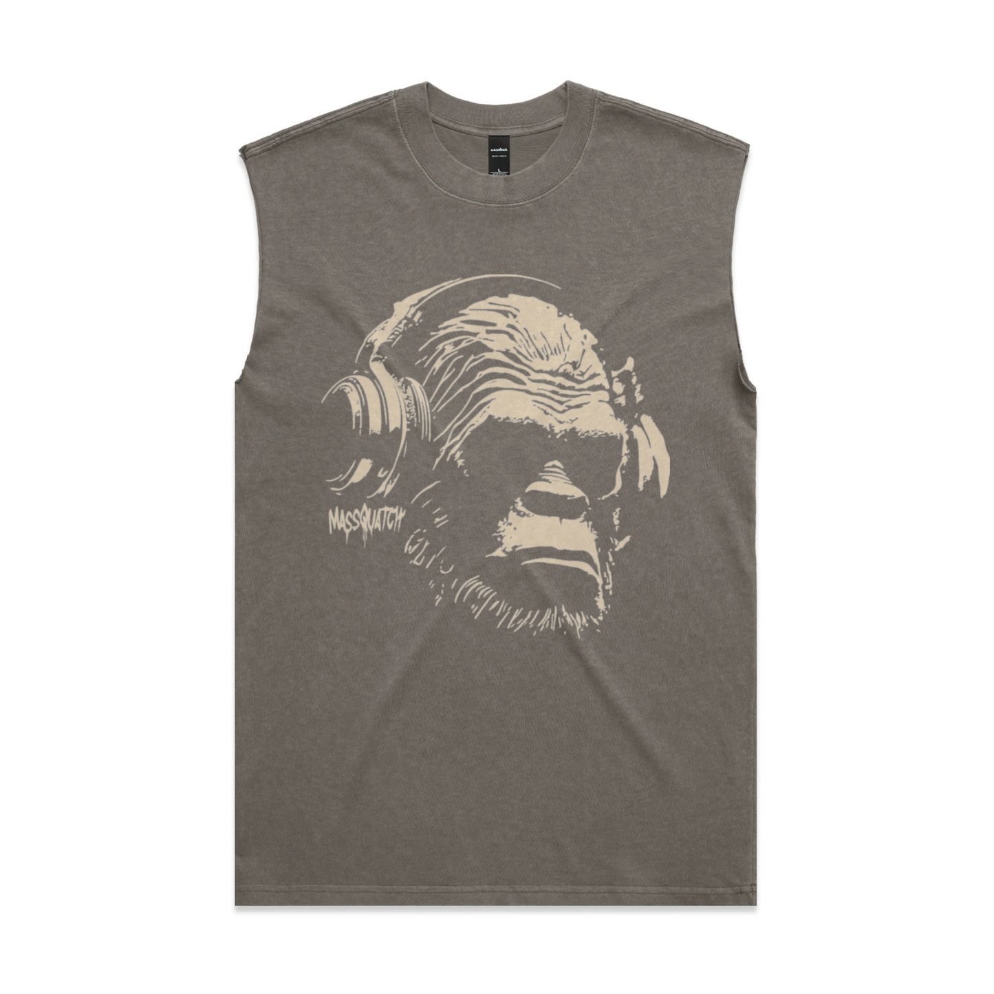 Massquatch Heavy Faded Tank flat lay front