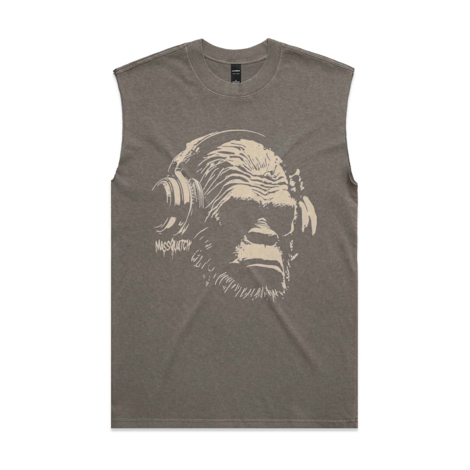 Massquatch Heavy Faded Tank flat lay front