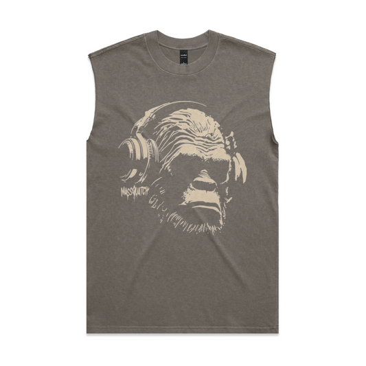Massquatch Heavy Faded Tank flat lay front