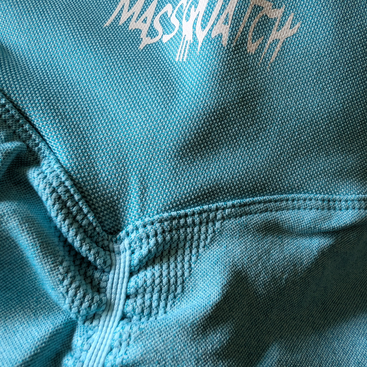 Massquatch Women's High-Waisted Shorts — Blue macro (Blue)