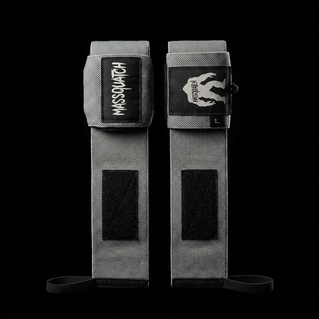 Massquatch Wrist Straps – pair, right and left side by side showing both logos