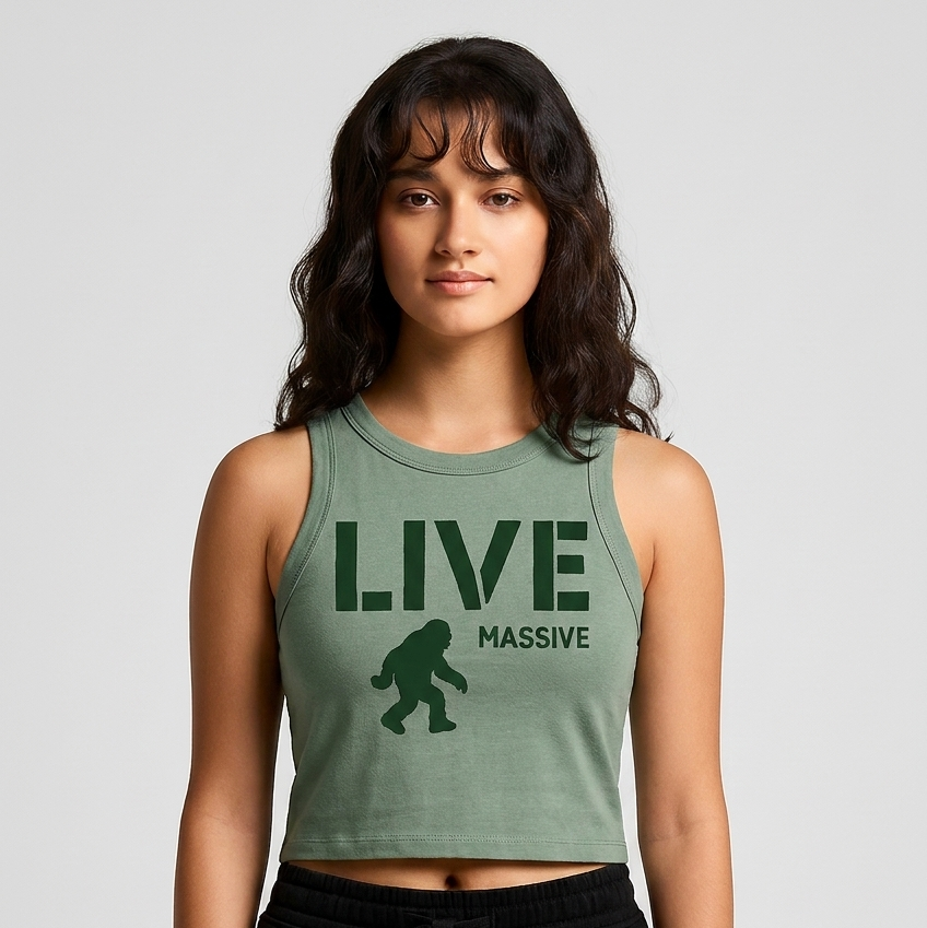Ribbed Crop Tank - Live Massive | Eucalyptus + Dark Green